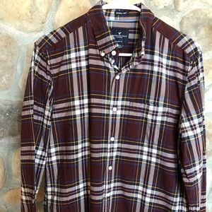 Plaid Burgundy button down